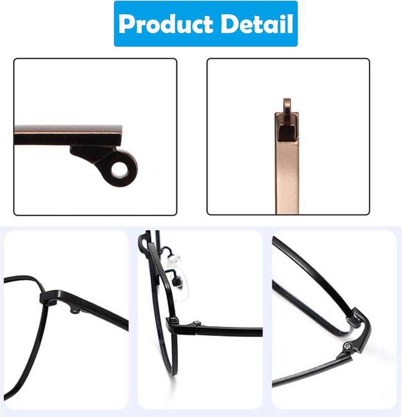 OPUGIT Metal Glasses Replacement Temple, Eyeglass Arms Legs Replacement, Glasses Repair Kit Universal Eyeglasses Replacement, DIY Temples for Glasses with Screws(1 Pair, Brown) - Image 4